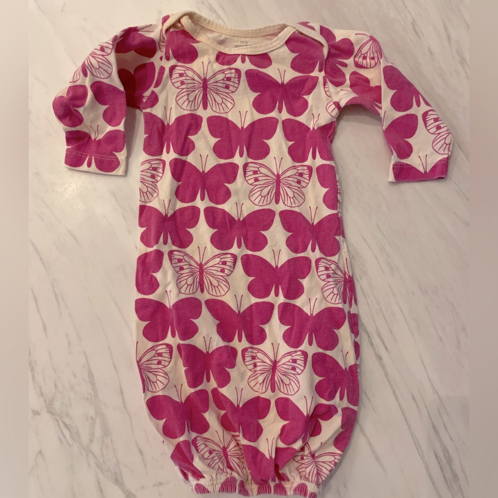 Winter Water Factory infant gown, butterfly, 0-3 months